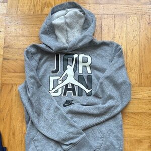 Nike Boy’s Jordan Gray Pullover Hoodie with Jumpman Logo